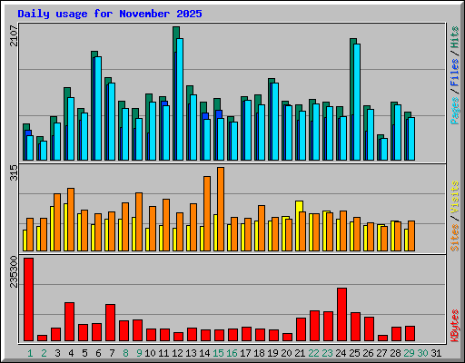 Daily usage for November 2025