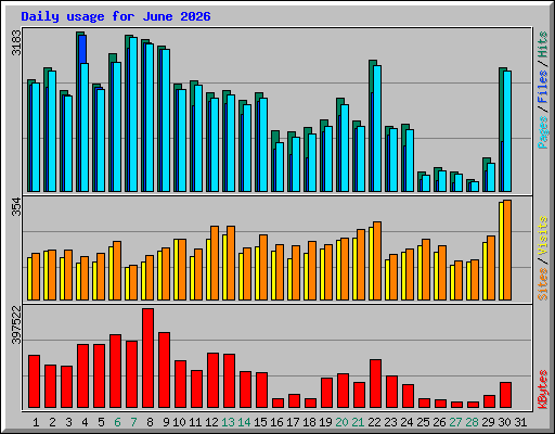 Daily usage for June 2026