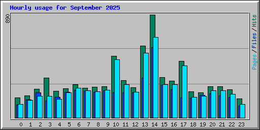 Hourly usage for September 2025