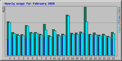 Hourly usage for February 2026
